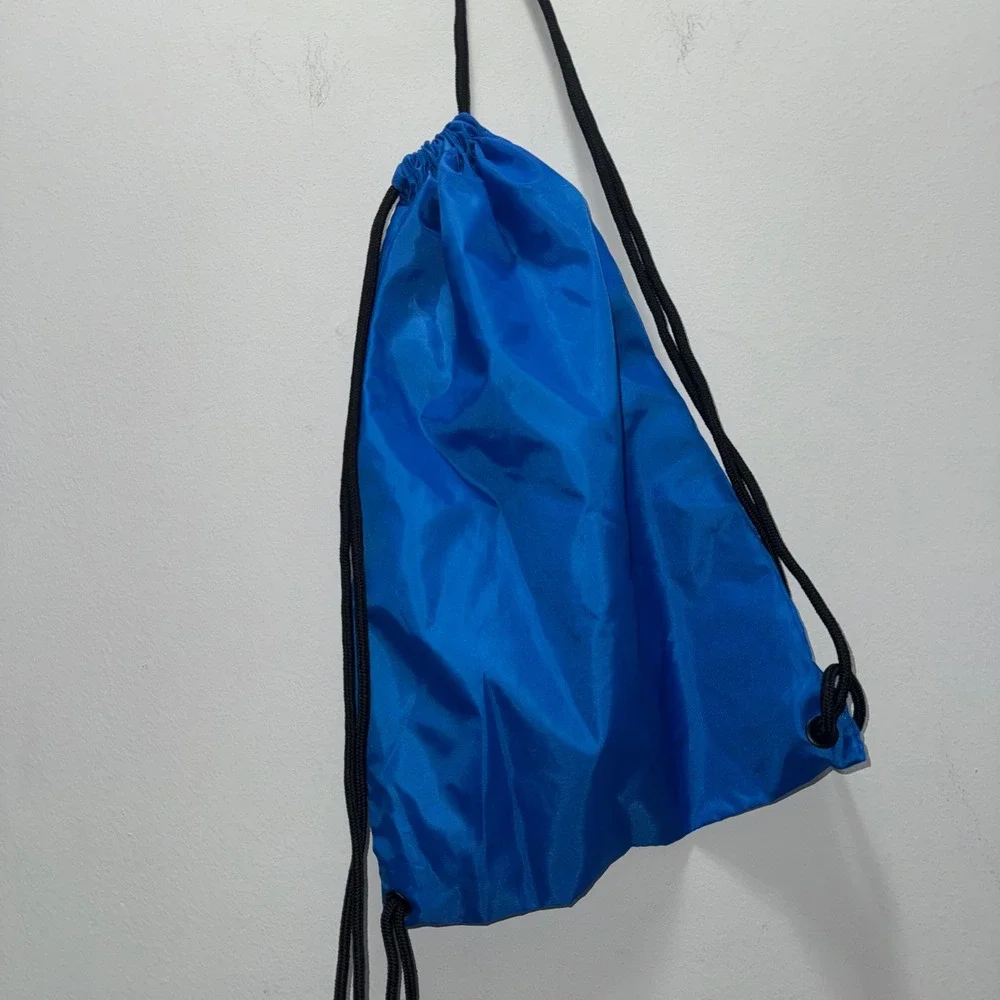 Columbia Drawstring Backpack Blue Silver Logo Sackpack Gym Hiking Travel Bag
